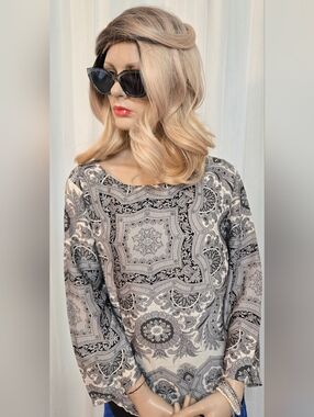 Willi Smith Black & White Paisley Tunic. Pristine Condition.